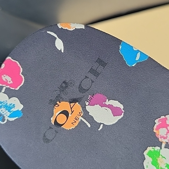 𝅺COACH Clementine Wild Flower Navy Rubber Thong Flip Flop Sandals 11! - Picture 4 of 5